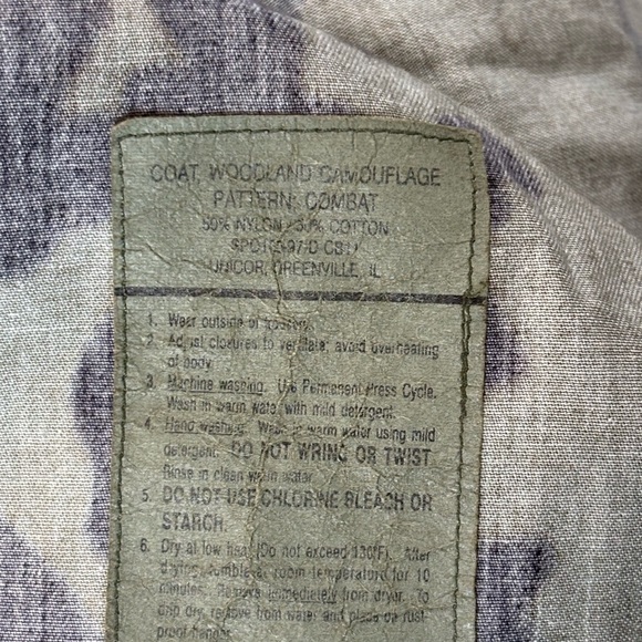 Vintage 90s Us Army Bdu Combat Coat Men’s Large Woodland Camo Forscom Patch - Picture 6 of 10